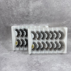 7 Pairs Fluffy Cat Eye Lashes 7D Volume Faux Mink Lashes Natural Look