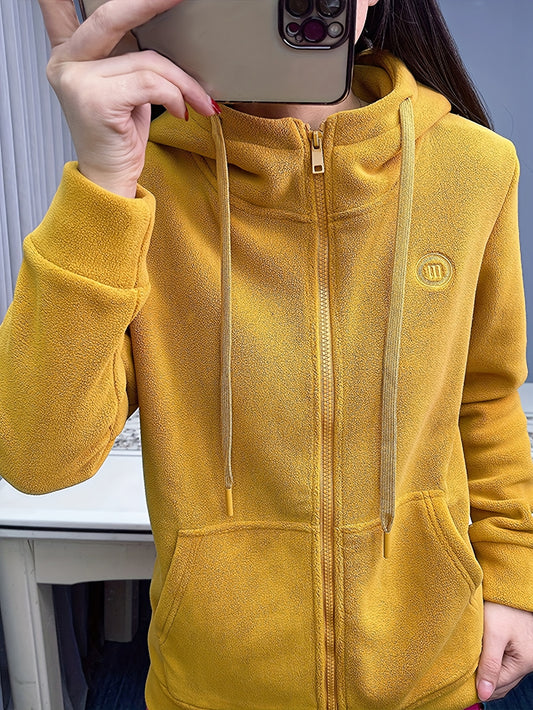 Plush Lined Hooded Jacket with Kangaroo Pocket