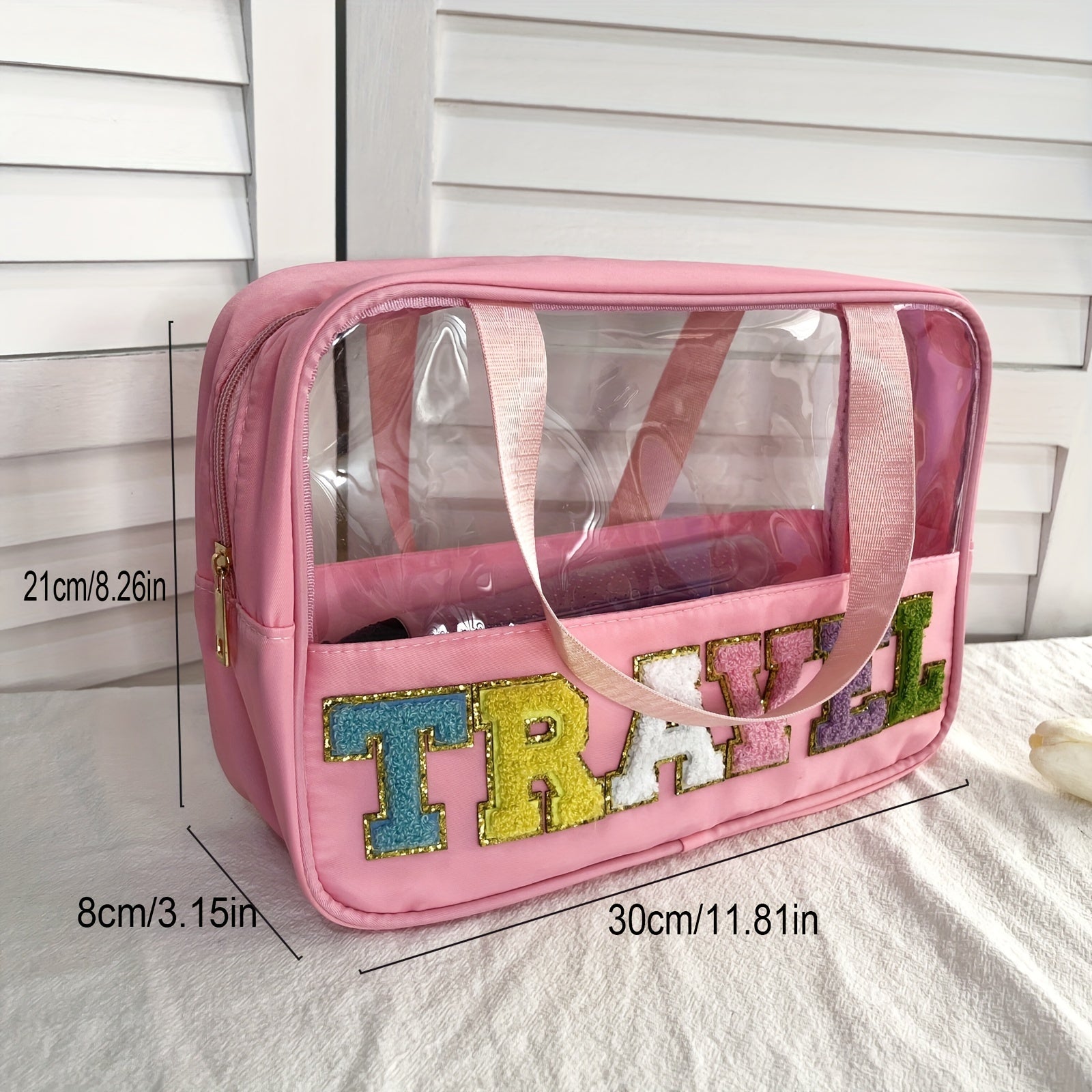 Transparent Waterproof Cosmetic Bag Large Capacity Handheld Makeup Storage
