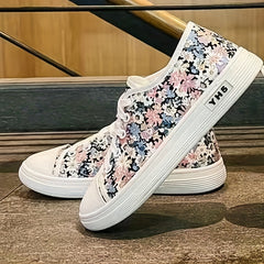 Women's Floral Print Canvas Shoes Lightweight Low Top Shoes