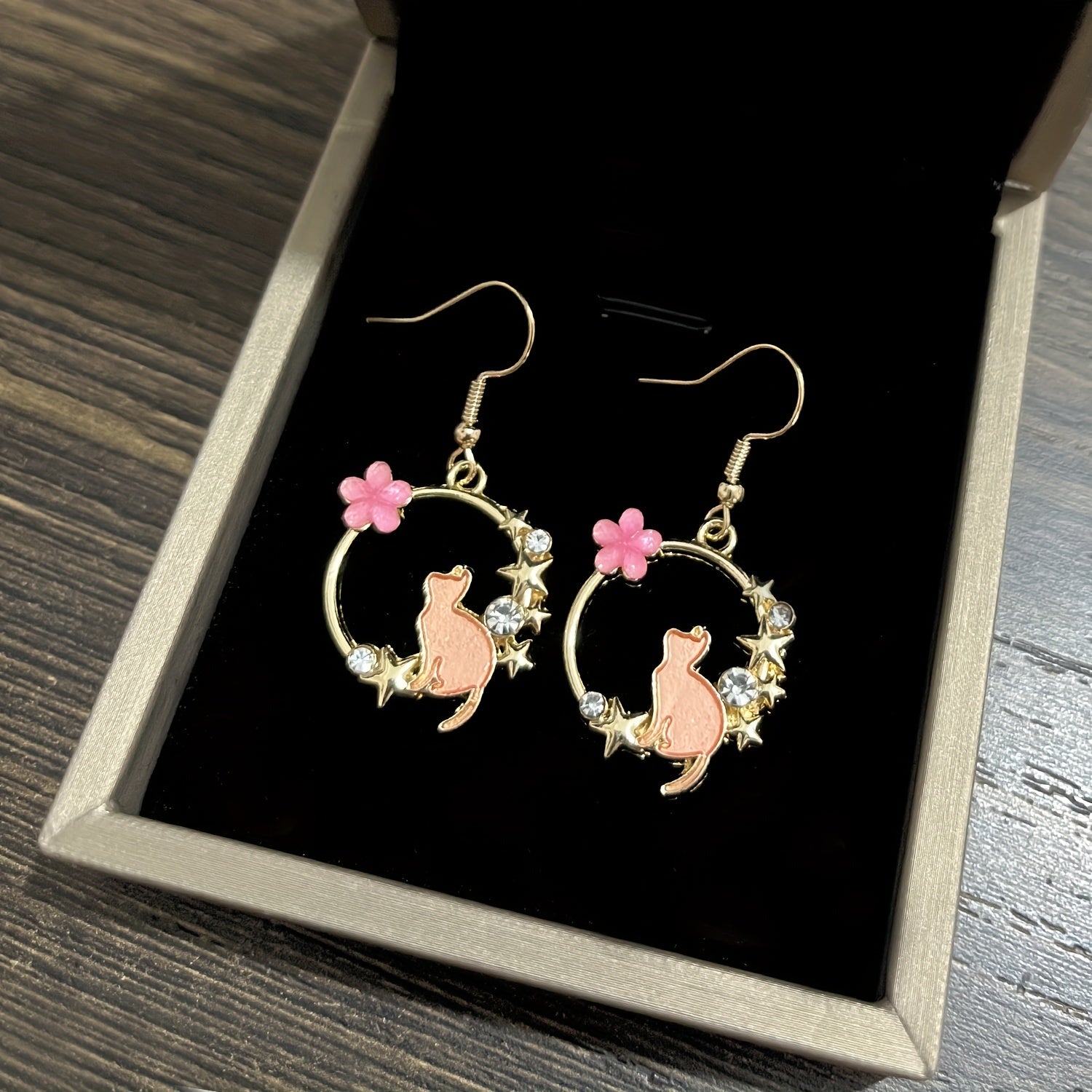 Kitten Geometric Dangle Earrings - Cat Ear Jewelry