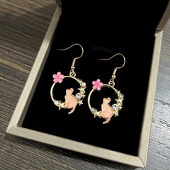 Kitten Geometric Dangle Earrings - Cat Ear Jewelry