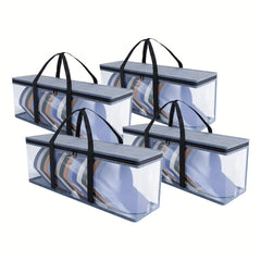 Set of 4 Baseball Cap Storage Bags with Handles - Portable Hat Organizer Box
