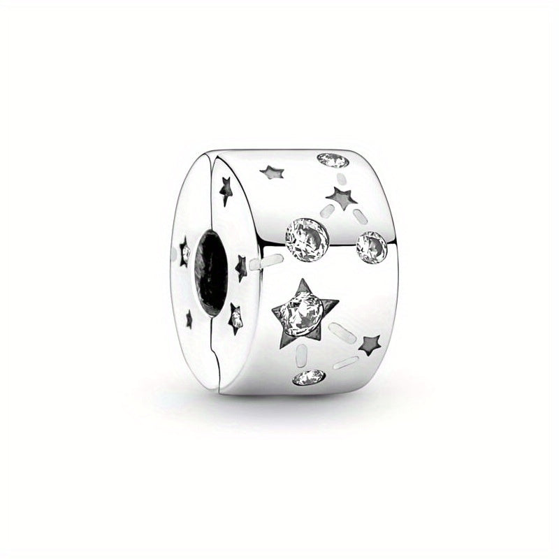 Rhinestone Decor Silver Space Astronaut Bead for DIY Jewelry