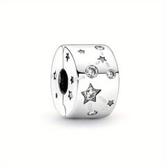 Rhinestone Decor Silver Space Astronaut Bead for DIY Jewelry
