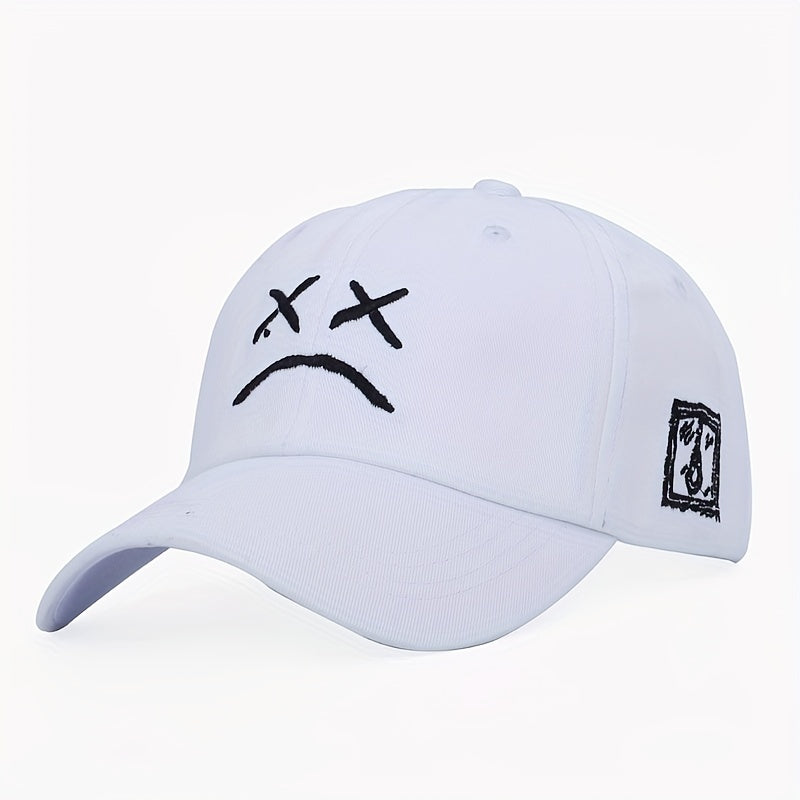 Crying Face Embroidery Baseball Cap Hip Hop Unisex Couple Sun Hats Adjustable