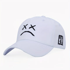 Crying Face Embroidery Baseball Cap Hip Hop Unisex Couple Sun Hats Adjustable