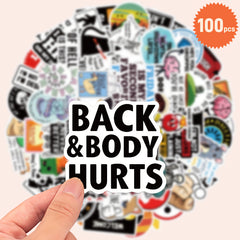 100 Sarcastic Prank Stickers for Laptops - DIY Humorous Graffiti