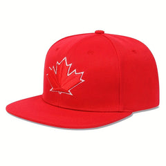 Maple Leaf Embroidery Snapback Hat Red Baseball Cap Hip Hop Unisex Dad Hats