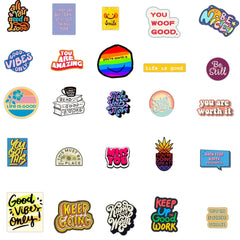 50pcs English Graffiti Waterproof Stickers DIY Materials
