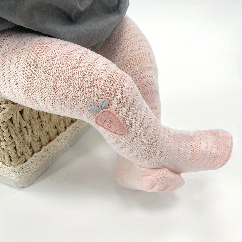 Baby Girls Carrot Decor Pantyhose Mesh Thin Tights For Spring Summer