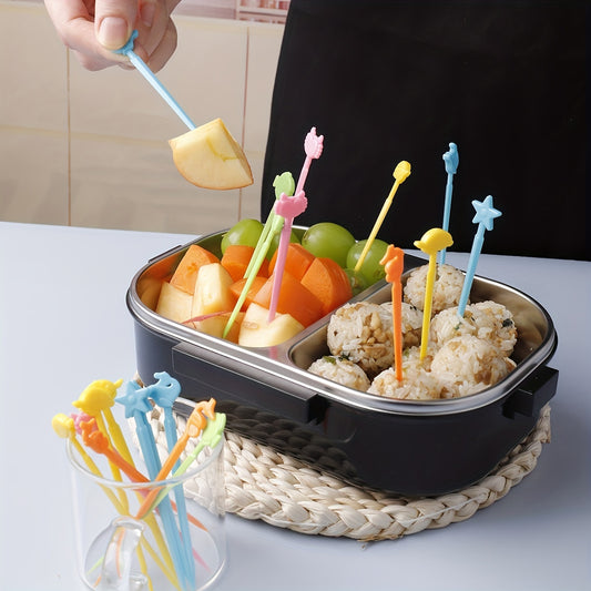 20pcs Animal Fruit Fork Mini Plastic Cartoon Stick Party Cake Fruit D