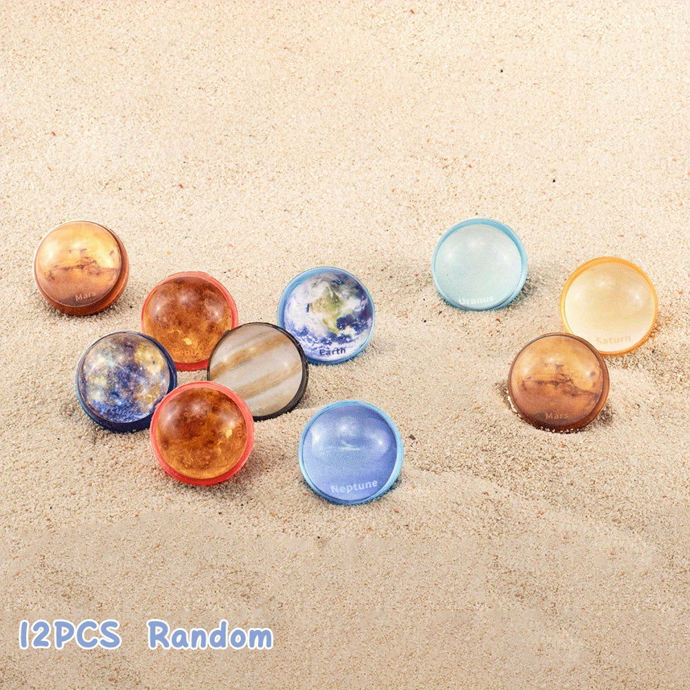 12pcs Solar System Planets Kids Bounce Balls - Party Favors & Classroom Prizes