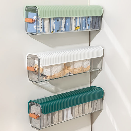 3 in 1 Wall Mounted Underwear Storage Box with Adjustable Compartments