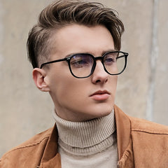 Men's Trendy Transparent Large Frame Glasses
