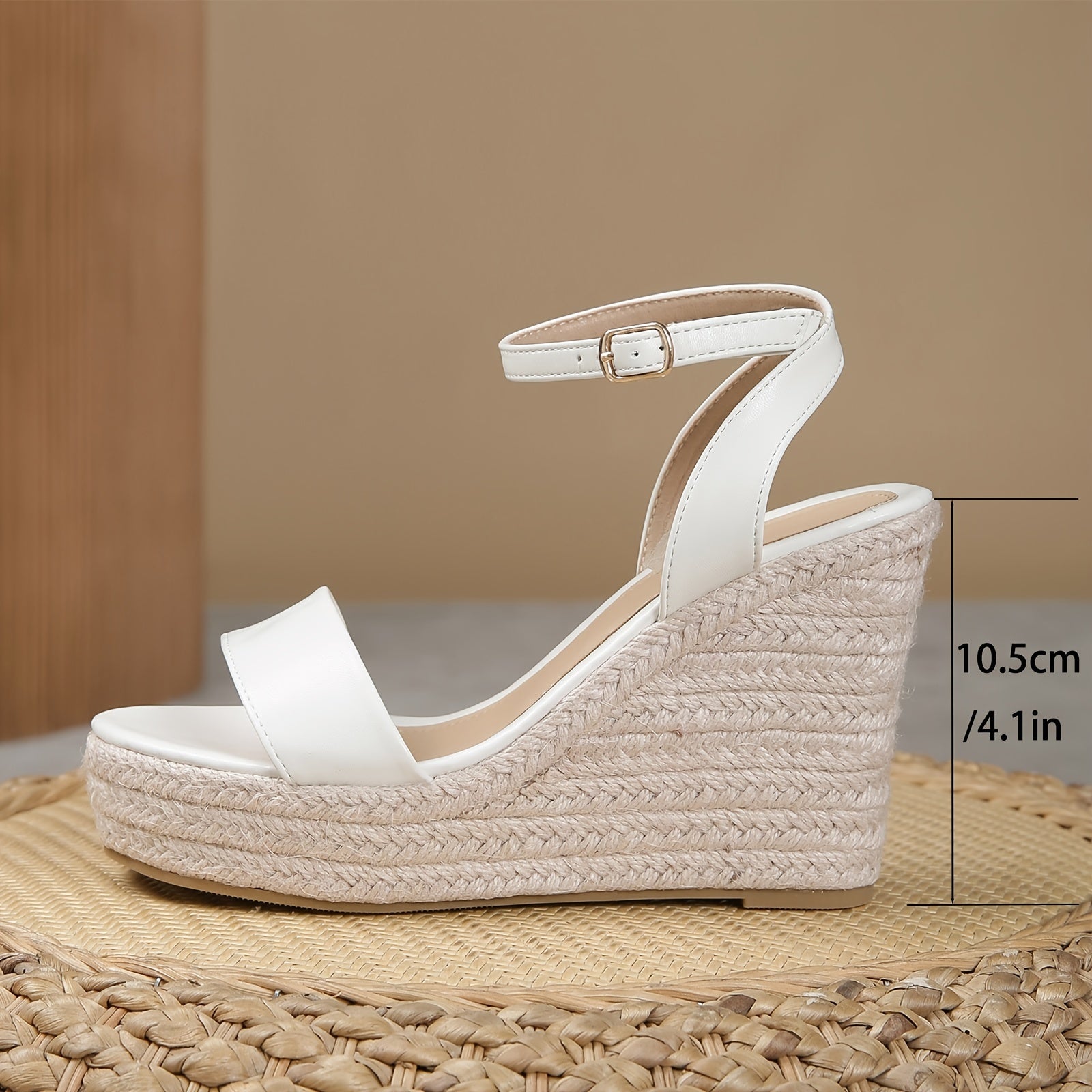 Women's Wedge Heeled Sandals Lightweight Ankle Strap Platform Heels Open Toe