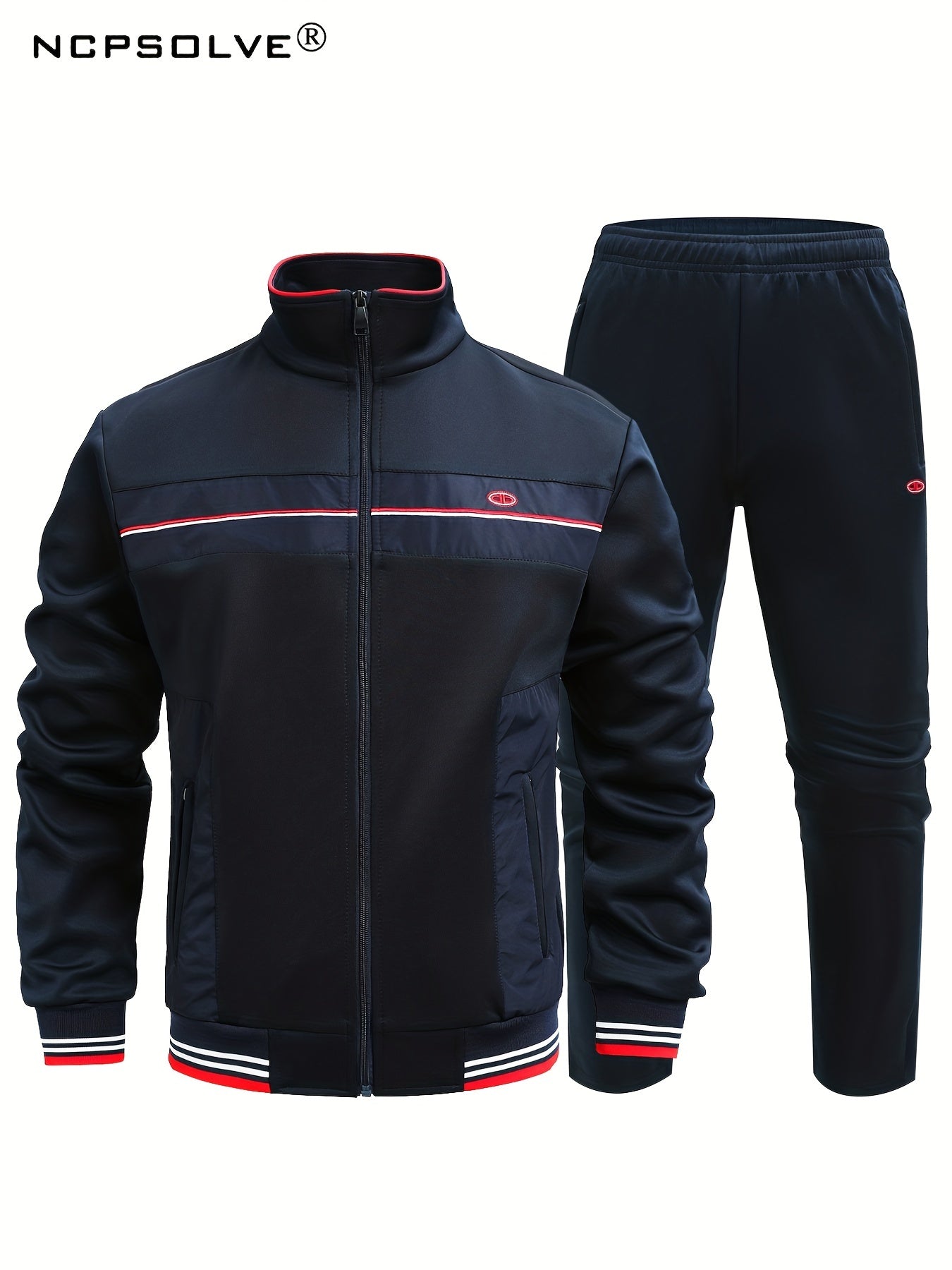 Men's Sports Suit Active Zip Up Jacket & Pants