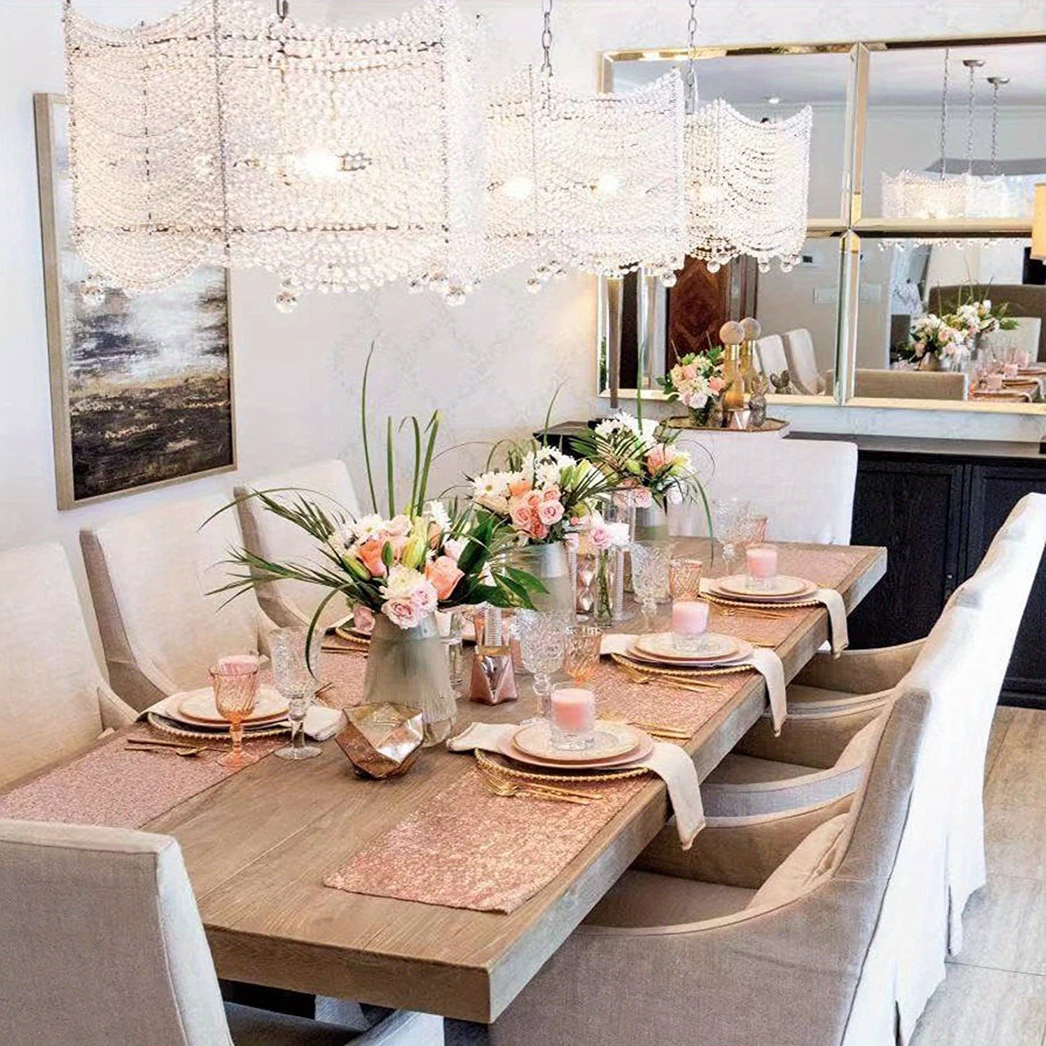 Rose Gold Sequin Table Runner for Party Decorations