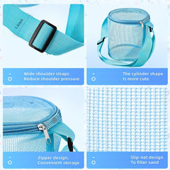 Mesh Shell Storage Bag Beach Sand Digging Bucket Toy Collection Bag