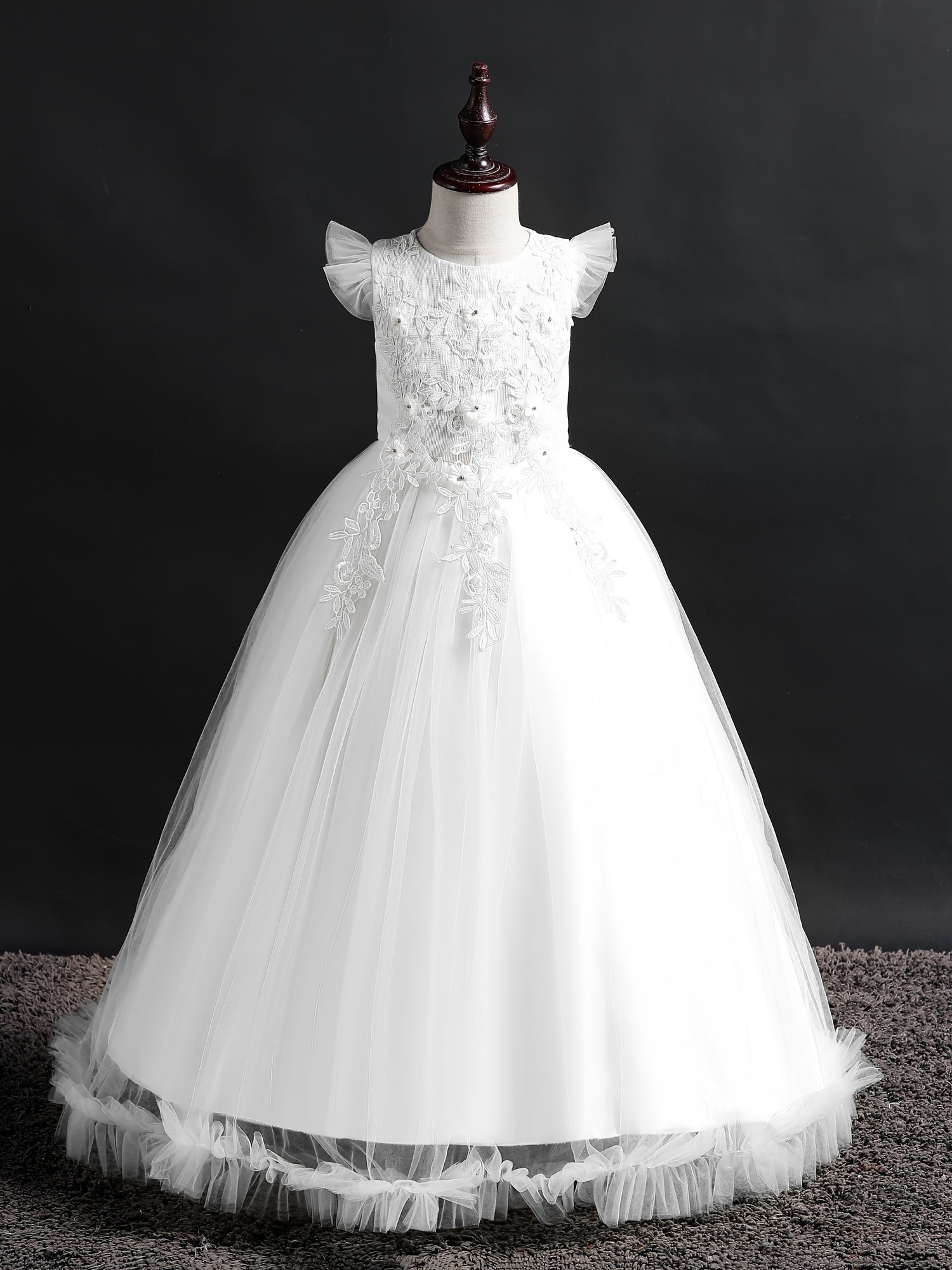 Girls Formal Maxi Dress Wedding Pageant Party Princess Communion