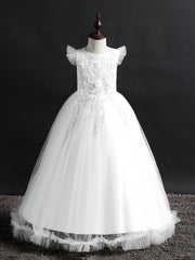 Girls Formal Maxi Dress Wedding Pageant Party Princess Communion