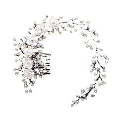 Wedding Flower Pearl Hair Comb Bridal Hair Clip