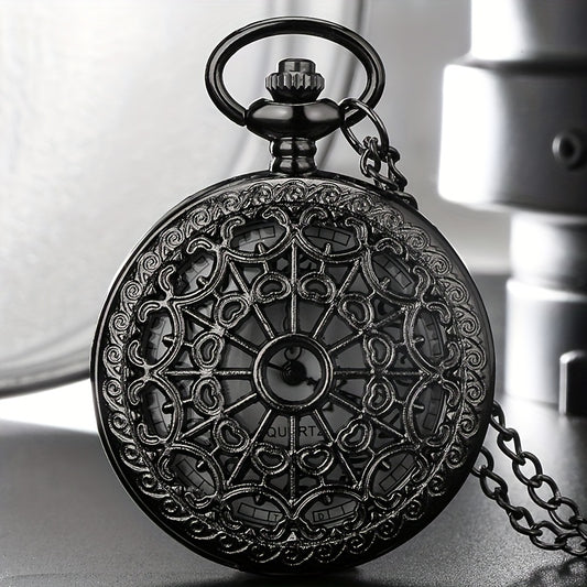 Vintage Bronze Spider Web Pocket Watch Student Retro Chain