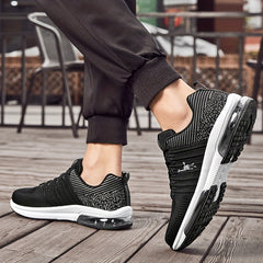 Men's Breathable Lace Up Knit Sneakers Casual Walking Shoes