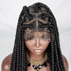 Full Lace Synthetic African Braid Wig Big Strands Beginner Friendly