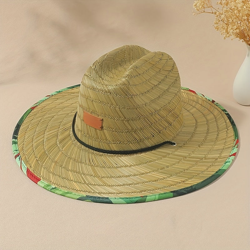 Boho Wide Brim Sun Hat Straw Hat UV Protection Women Summer