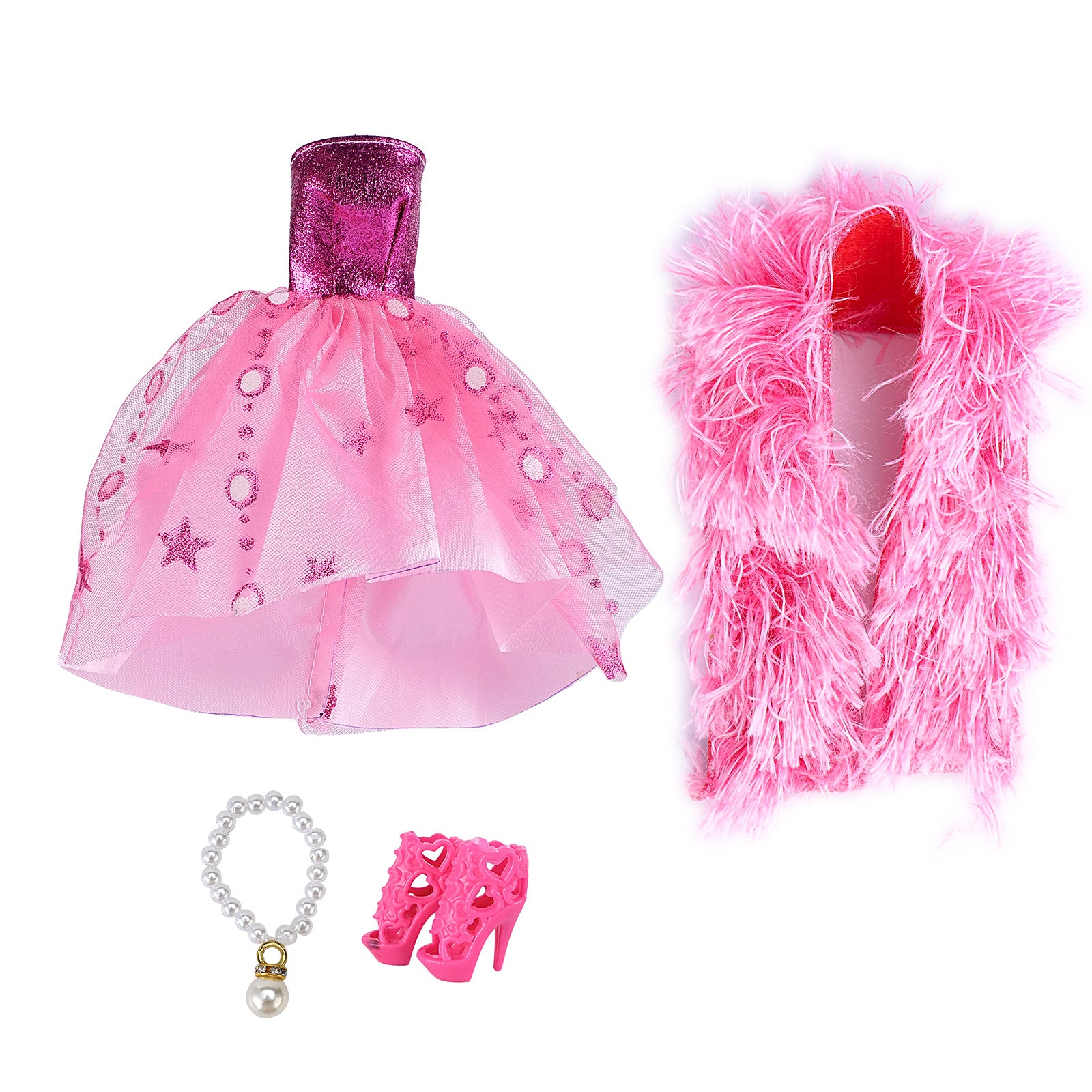 6th Doll Princess Party Pink Gown Set with Accessories