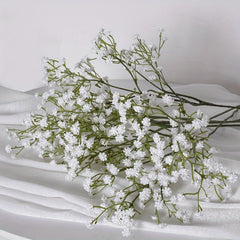5pcs Simulation Gypsophila Wedding Bouquet Soft Glue Three Forks Plastic Flower
