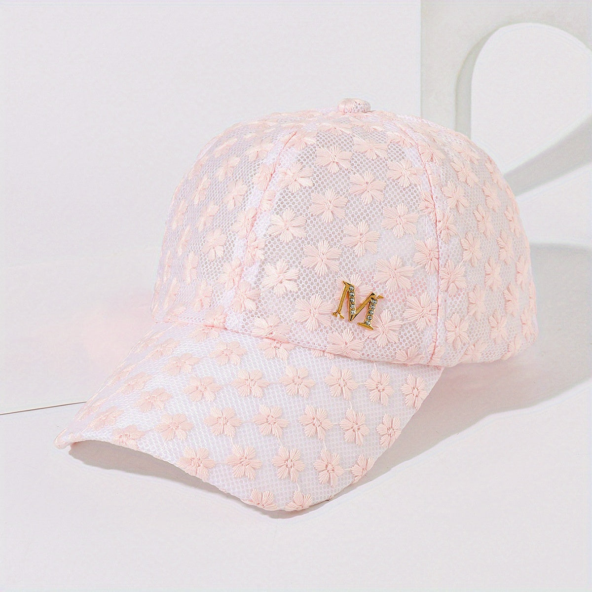 Floral Embroidered Baseball Cap Breathable Sun Hat for Women