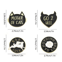 No Sleep Club Enamel Pins Brooches Punk Cat Bad Luck Rabbit Rose Lapel Badges
