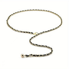 Layered Metal Waist Chain Coin Pendant Waistband for Women