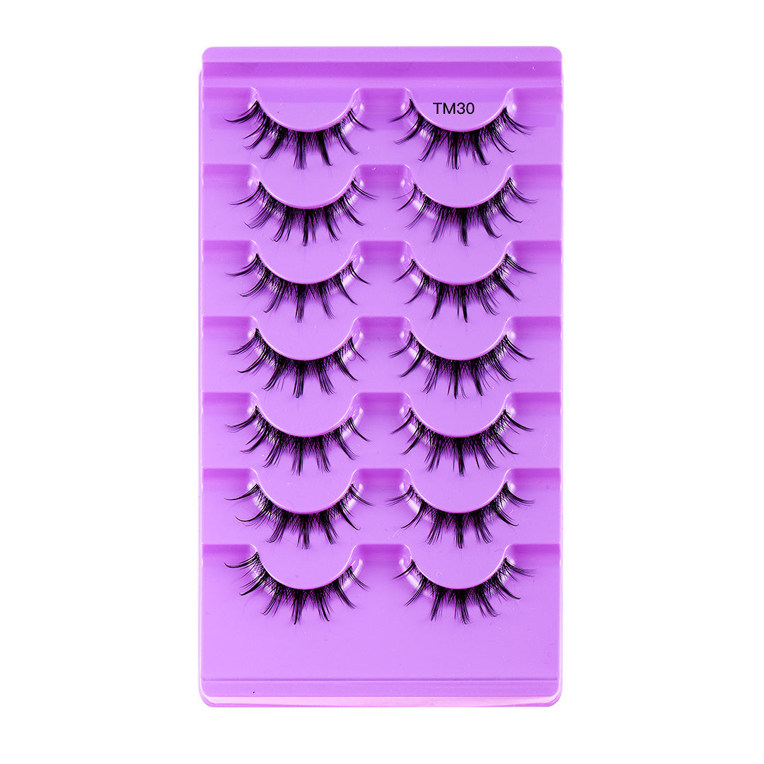 7 Pairs Thick Natural False Eyelashes Large Capacity Curling Simulated Lashes