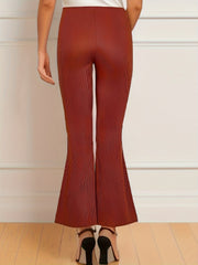  Casual Pants Women's Plus Ribbed Flared Leg Skinny Pants
