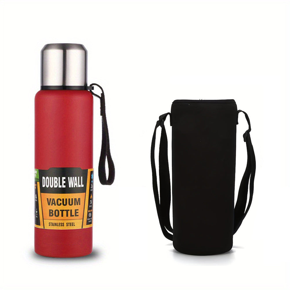 Insulated Stainless Steel Water Cup with Large Capacity and Portable Bag