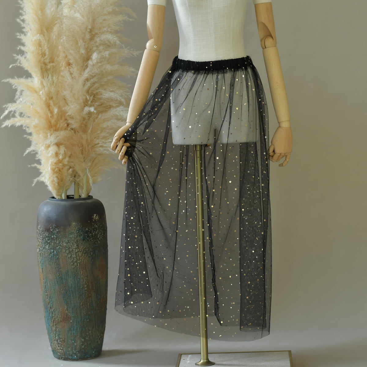 Sequined Mesh Skirt for S American Beach Vacation
