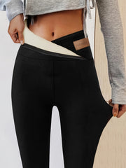  Sports Leggings Women's Plus High Rise Fleece Lined Leggings