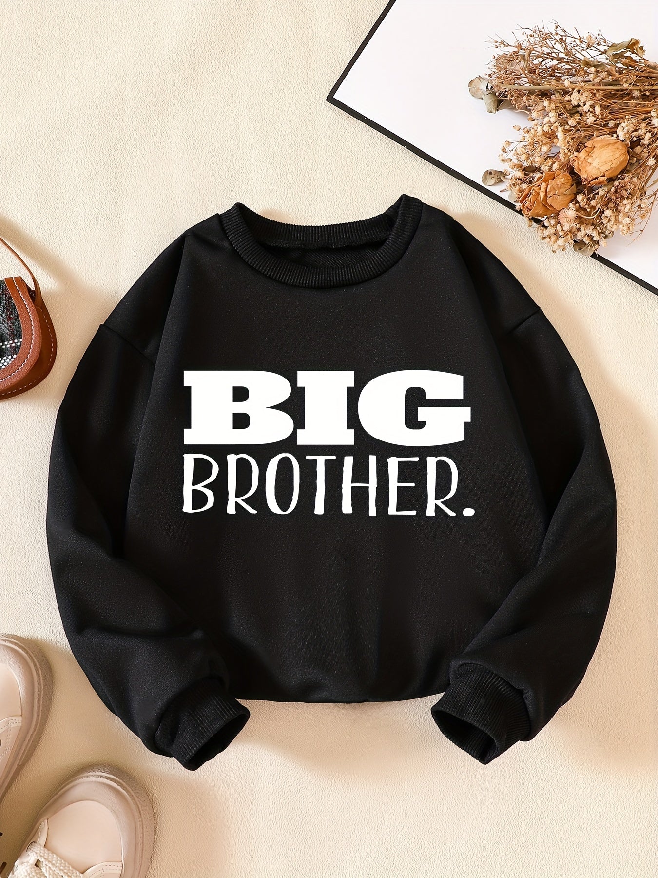 Kids Big Brother Letter Print Sweatshirt Long Sleeve Pullover