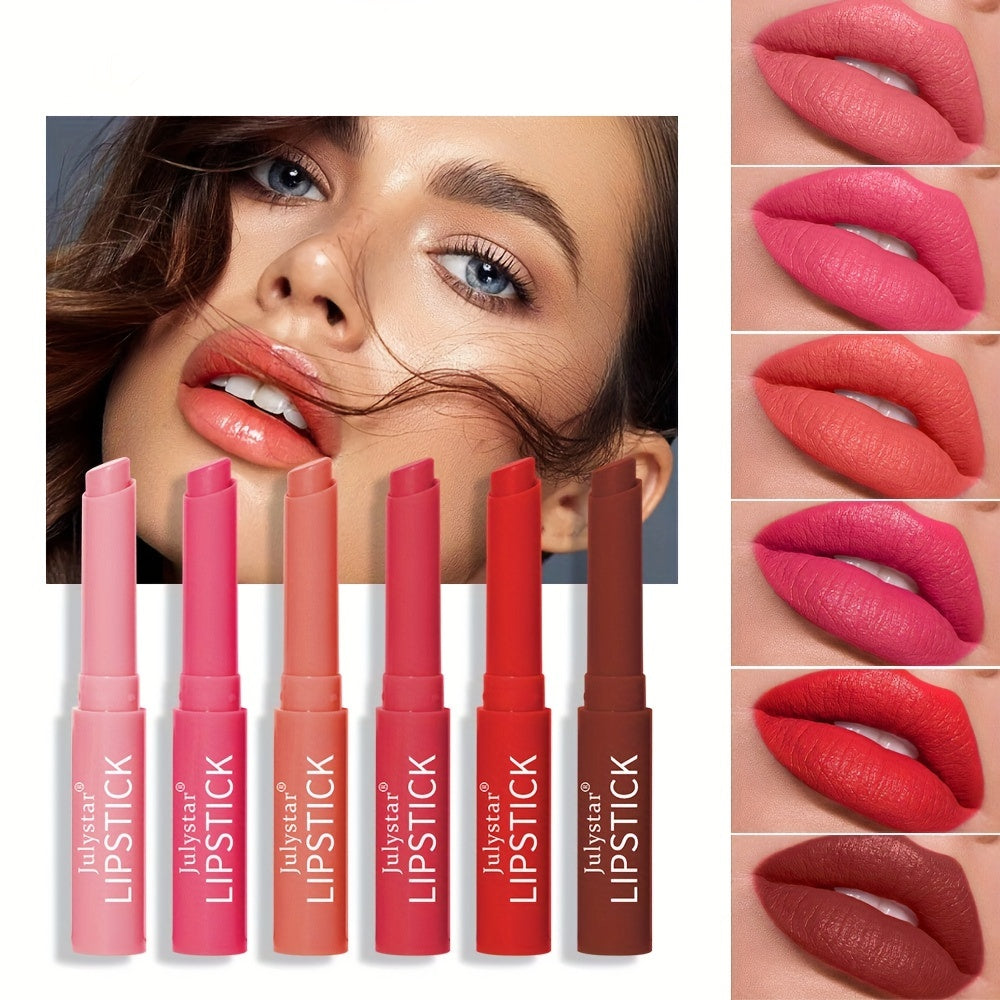 6-color Velvet Matte Lipstick Set Waterproof Nude to Dark Lipstick Series