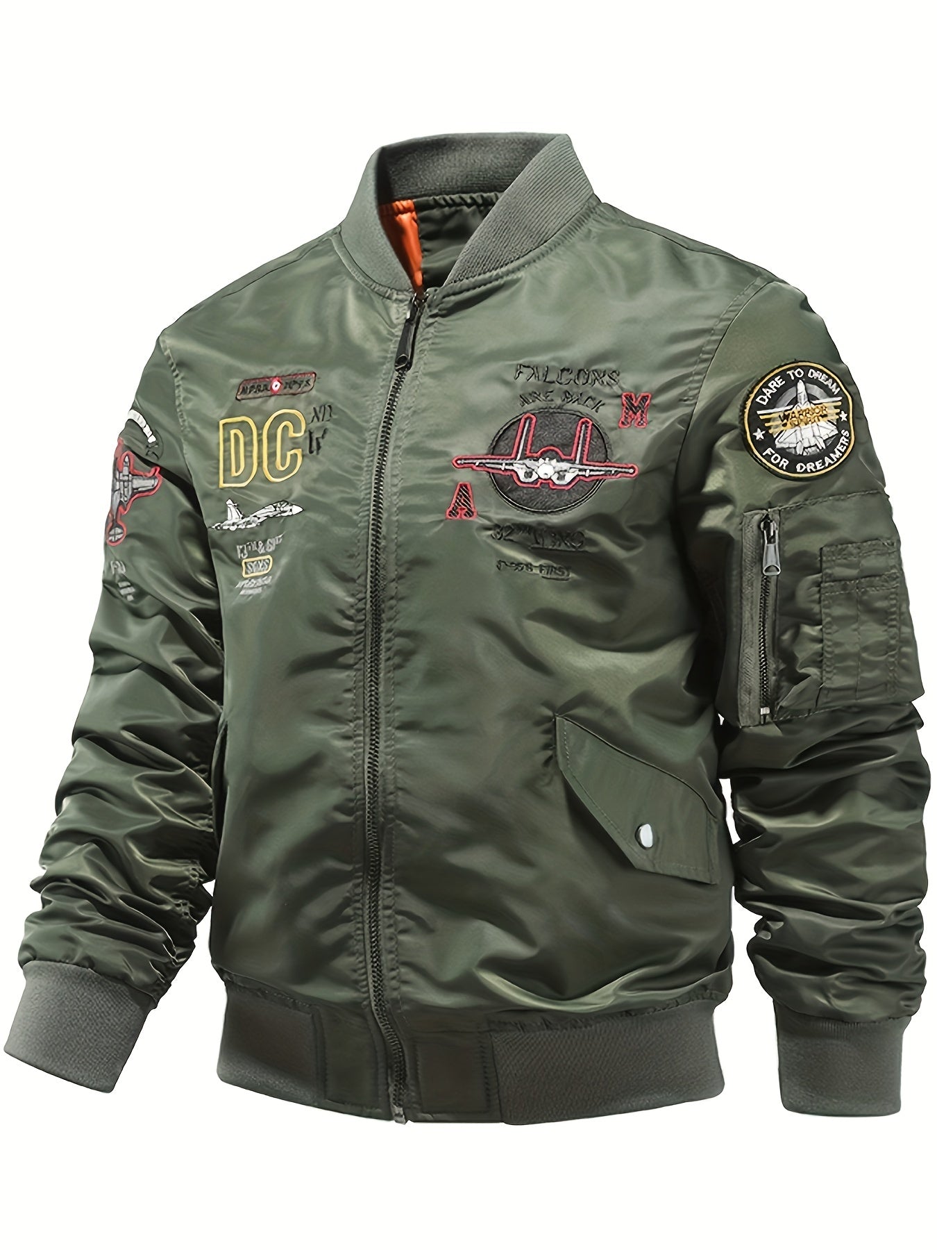 Men's Windproof Waterproof Soft Shell Jacket Active Airplane Embroidery