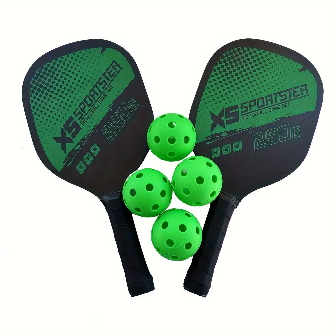 Pickleball Paddles Set 2 Rackets 4 Balls & Storage Bag