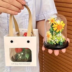 DIY Flower Building Block Set with Dust Cover Romantic Proposal Decor