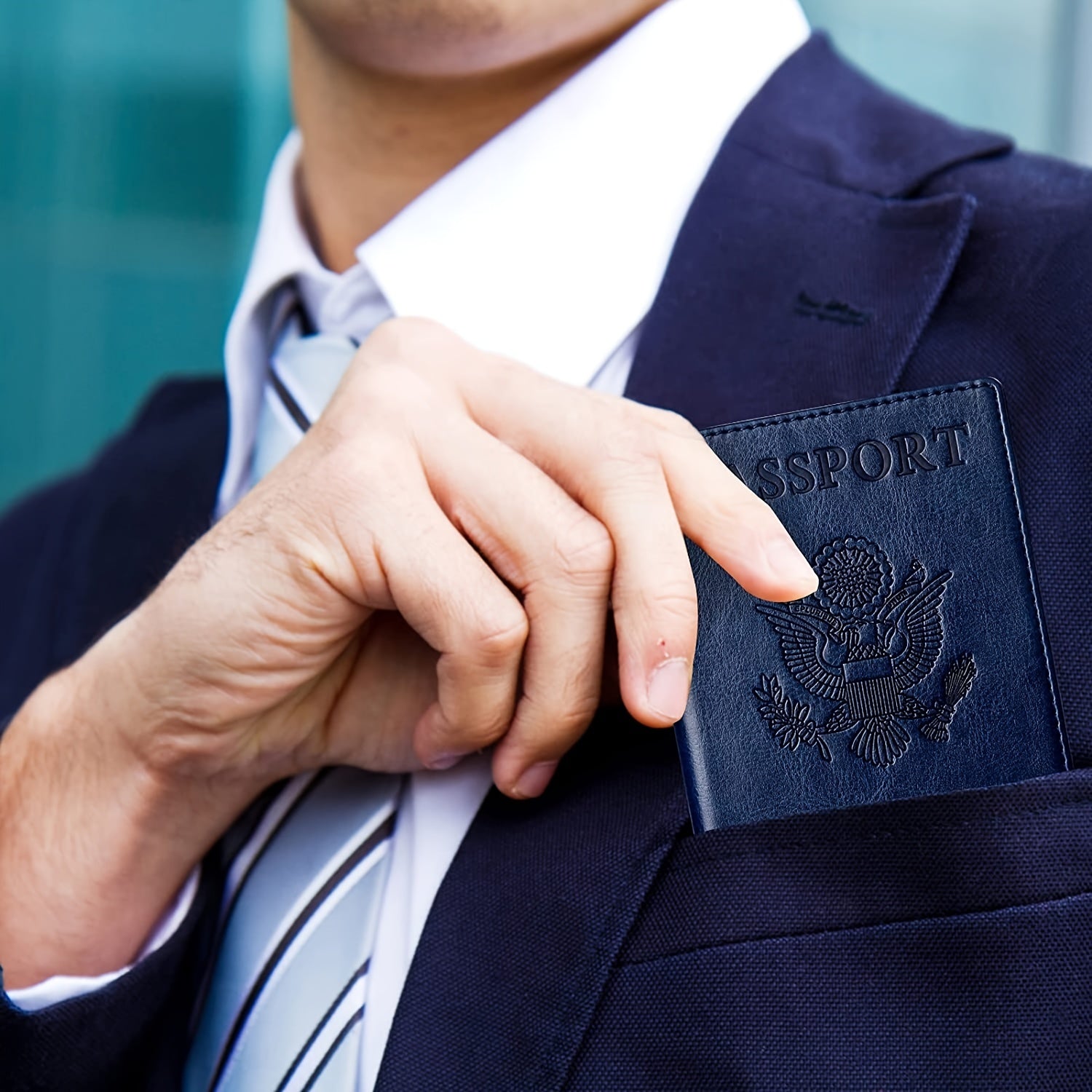 Leather Passport Cover Protector Unisex Holder Travel Bag Combo