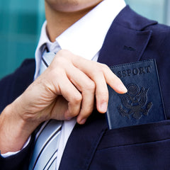 Leather Passport Cover Protector Unisex Holder Travel Bag Combo