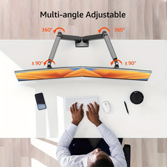 PC Monitor Arm Dual Stand Adjustable Spring Desk Mount For Dual Monitors