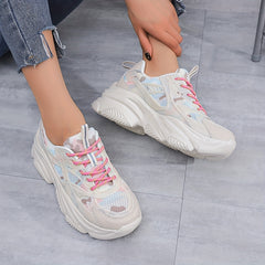 Thick Bottom Shock Absorption Dad Shoes Breathable Lightweight