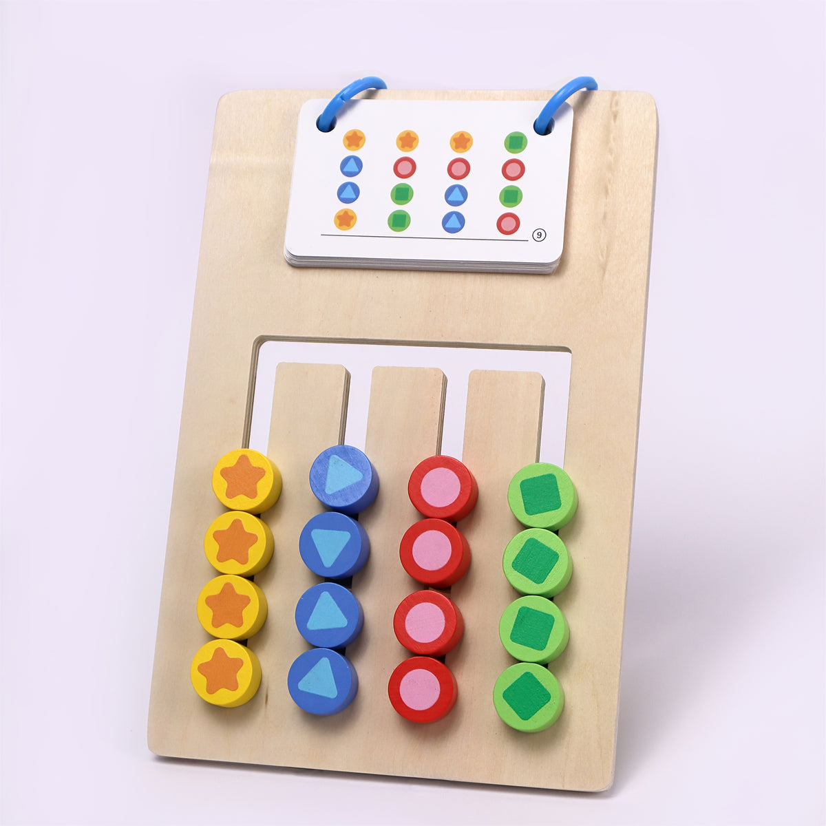 Wooden Matching Slide Puzzle for Kids 3 6 Years Shape Sorting Game